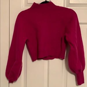 BCBG cropped pink sweater